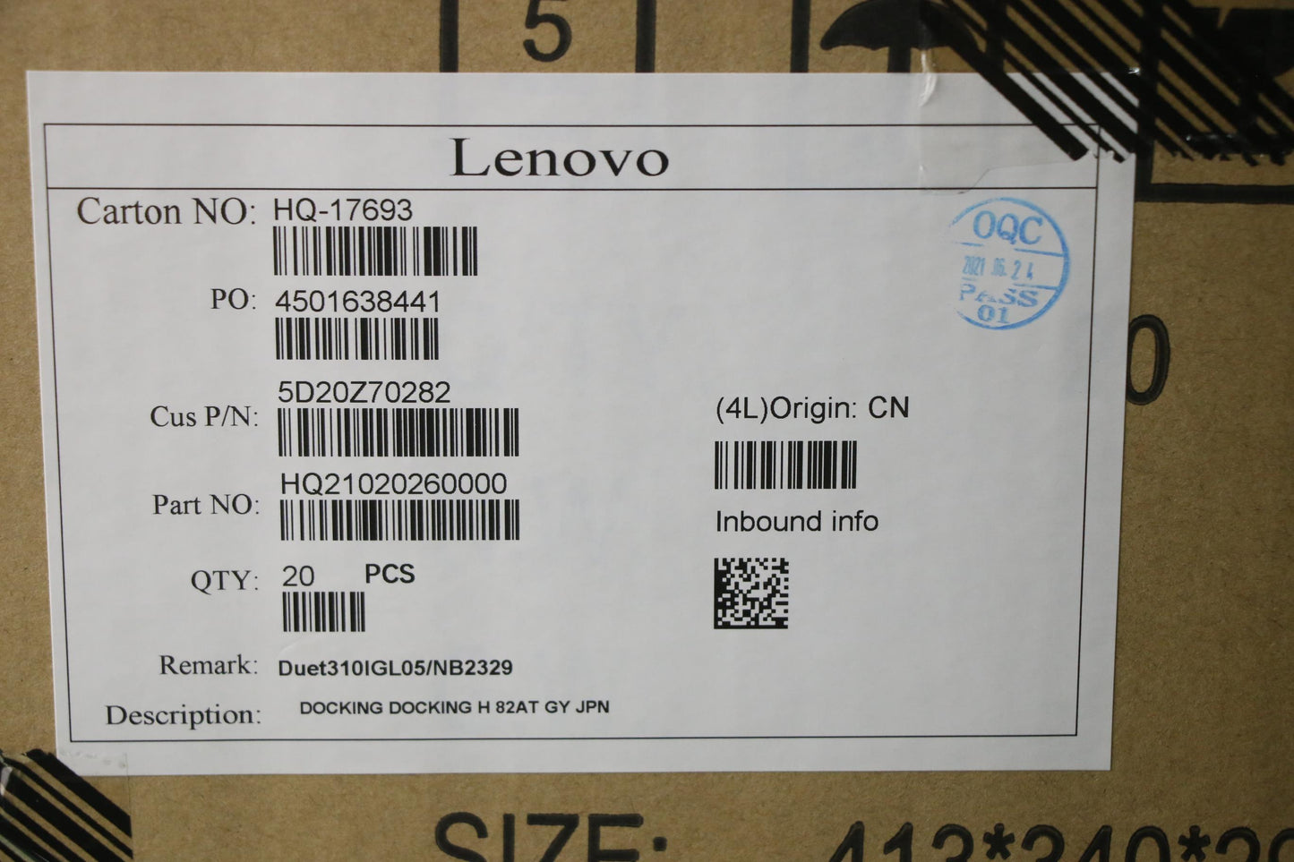 Lenovo Docking Docking H 82At Gy Jpn - 5D20Z70282