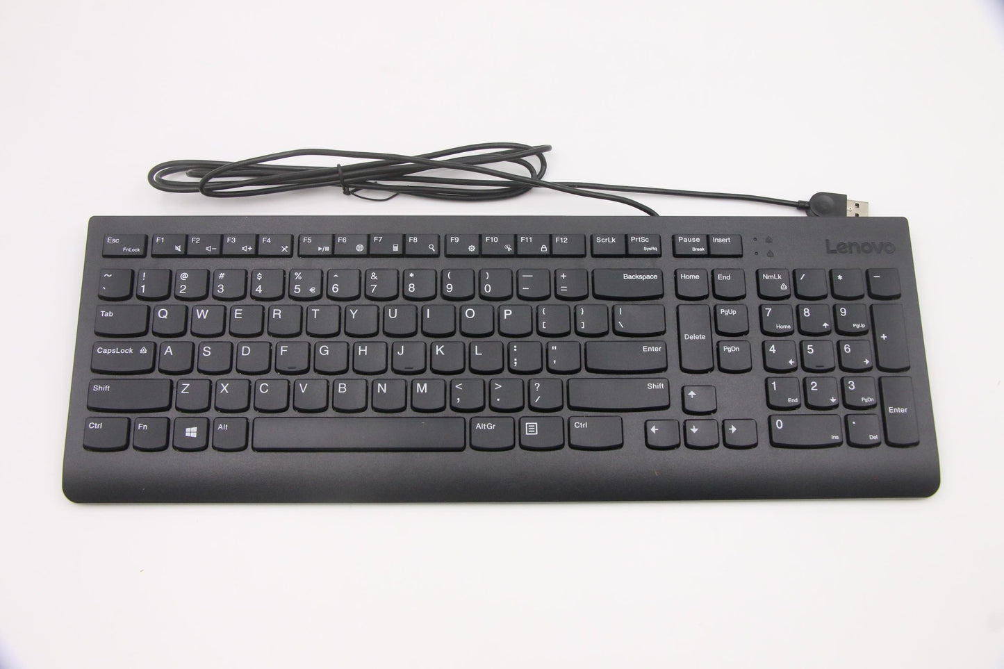 Lenovo External Keyboard, USB, US English/Euro Layout, Black, Non-Backlit - 5D50U84472