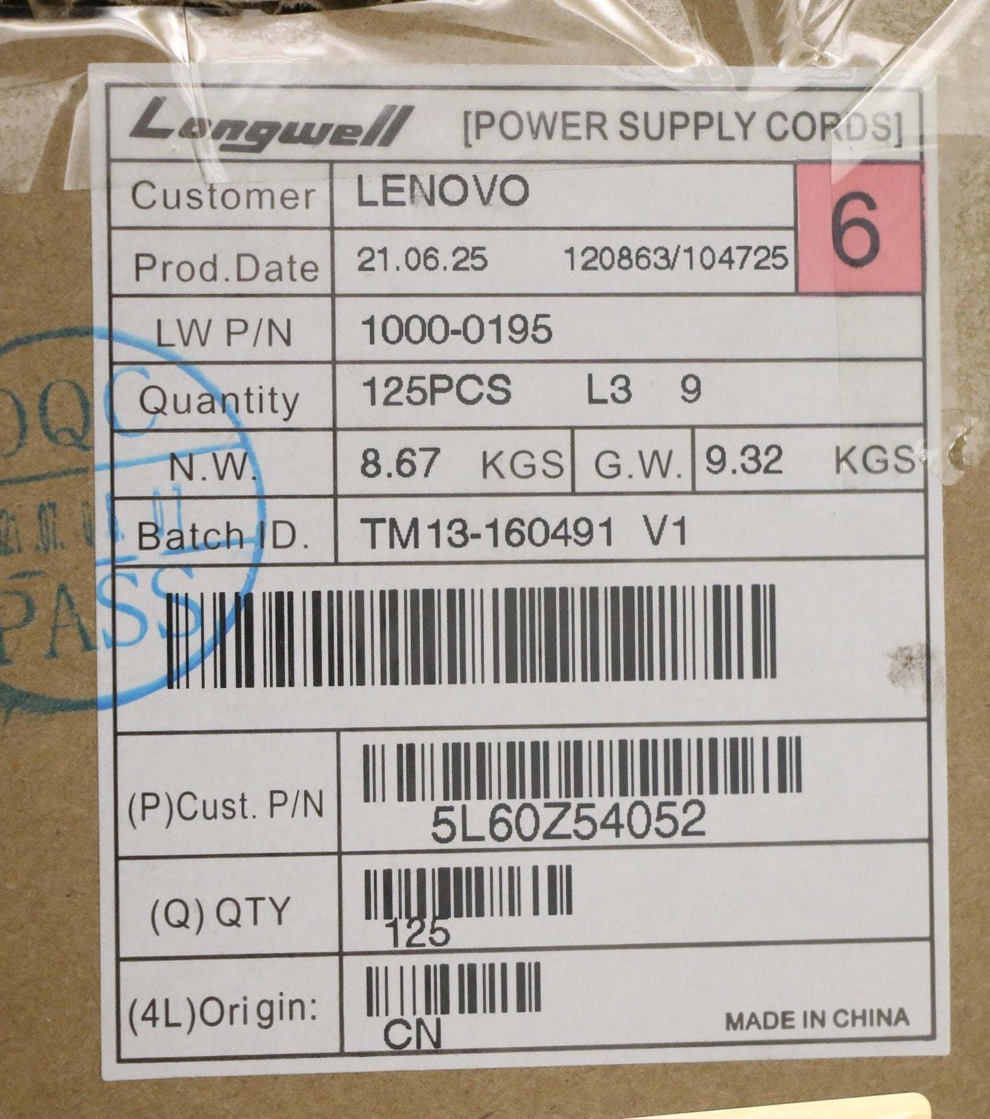 Lenovo 1-meter 2-prong Power Cord US - 5L60Z54052