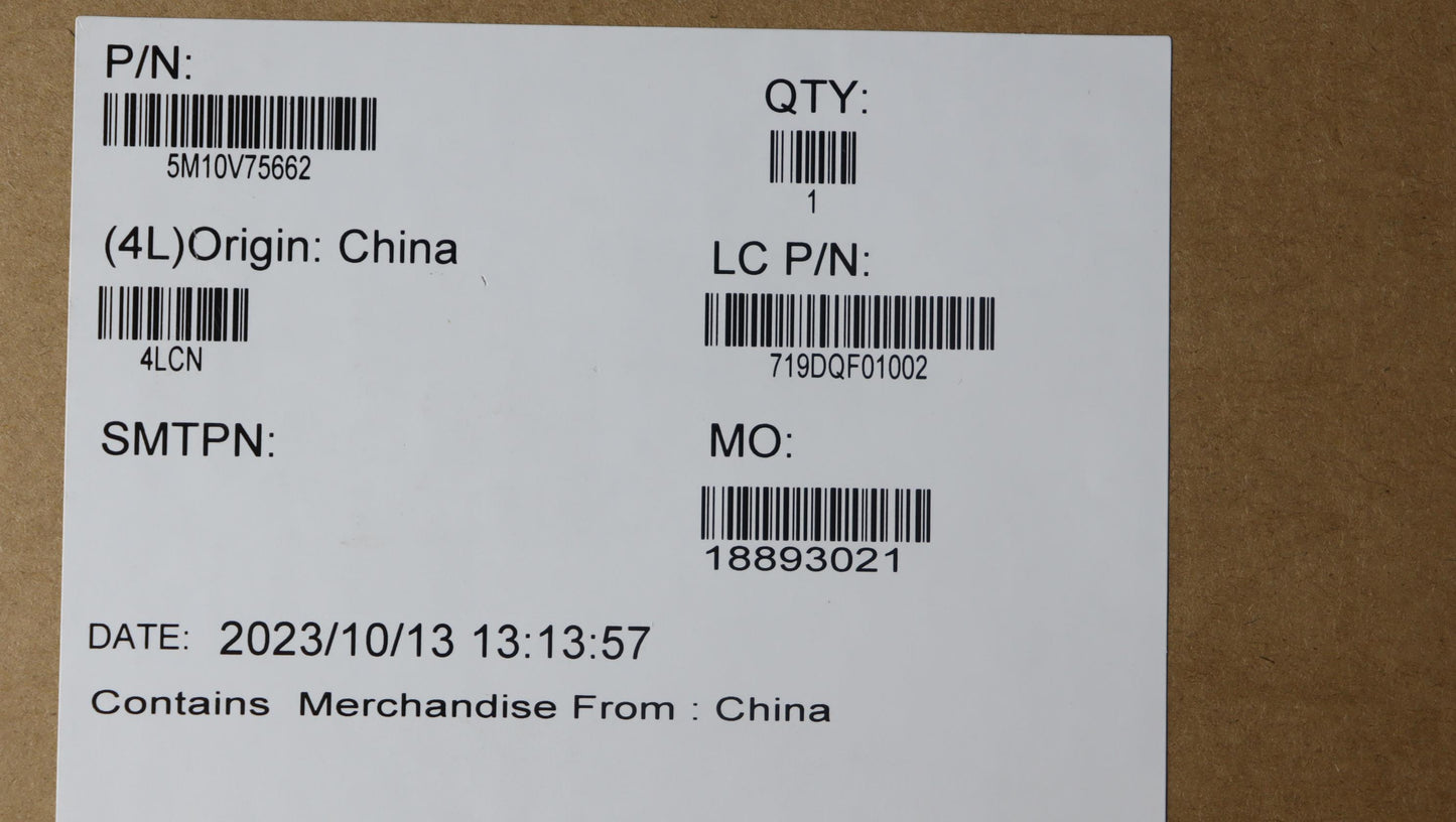 Lenovo 16" WUXGA Touch Display Module, Anti-Reflection, 400nit, 100% sRGB - 5M10V75662