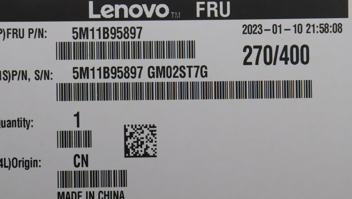 Lenovo CS22_3+2bCPLC, Glass ML, Black, CHY - 5M11B95897