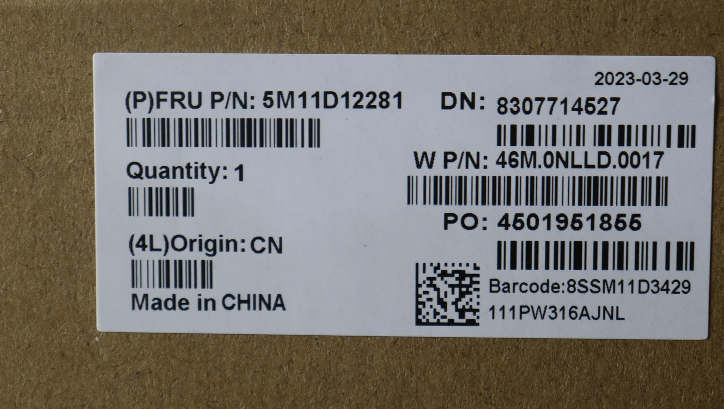 Lenovo 16" WQXGA LCD Module, Non-Touch, Anti-Glare, IPS, 400nit, 100% sRGB - 5M11D12281