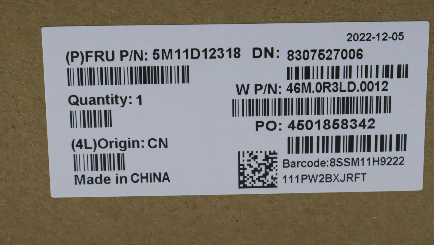 Lenovo 16" WQXGA LCD Module, Non-Touch, Anti-Glare, IPS, 500 nits, Color Calibrated, FHD Hybrid RGB+IR Camera - 5M11D12318