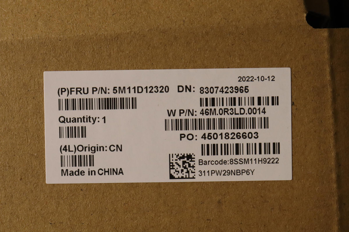 Lenovo 16" WQUXGA LCD Module, Non-Touch, Anti-Glare, 600nit, RGB+IR Hybrid Camera - 5M11D12320