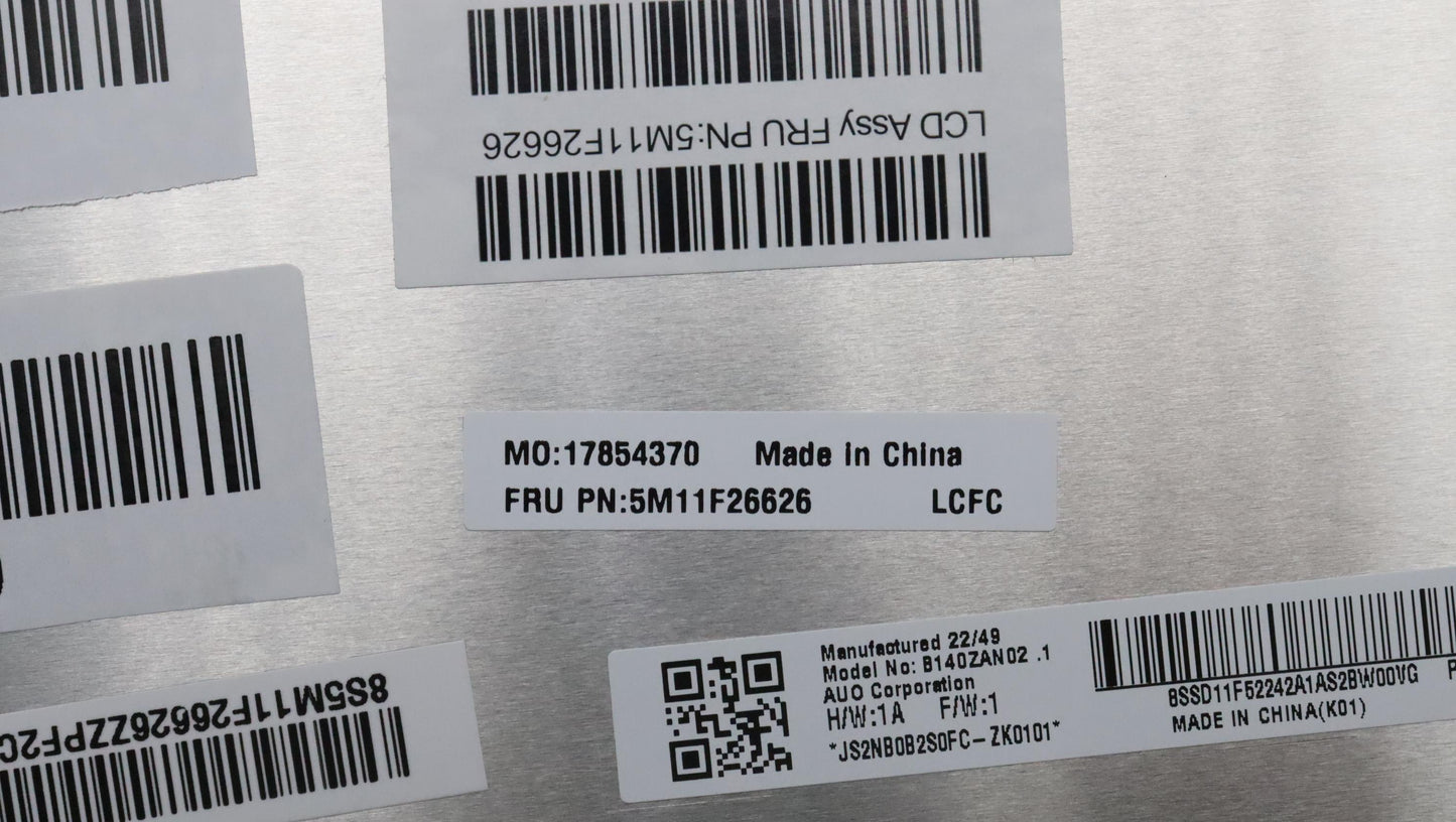 Lenovo LCD Module, 14" WQUXGA, Touch, IPS, 500 nits, 100% DCI-P3, Colour Calibration - 5M11F26626