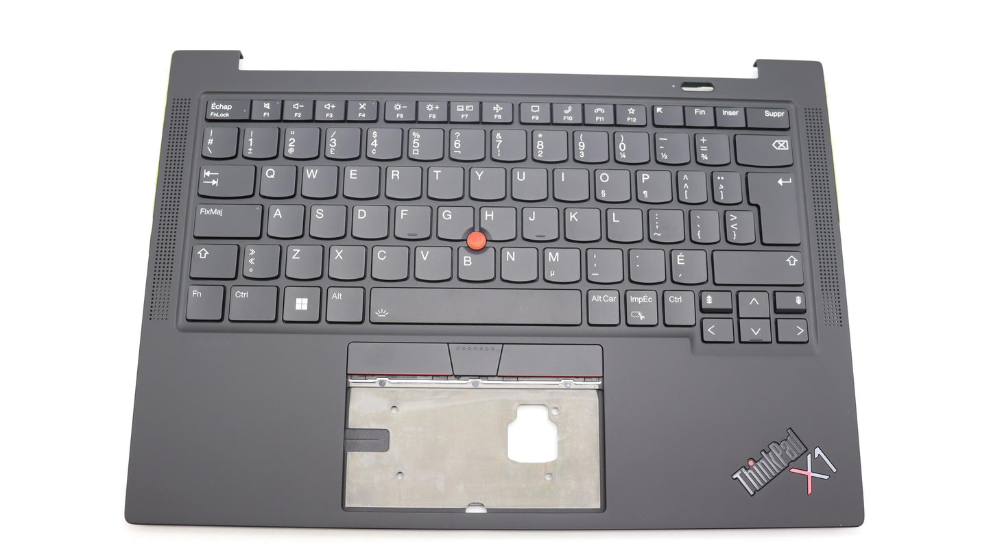 Lenovo C-Cover with Keyboard, Canadian French, Black, Backlit, Fingerprint - 5M11H62570