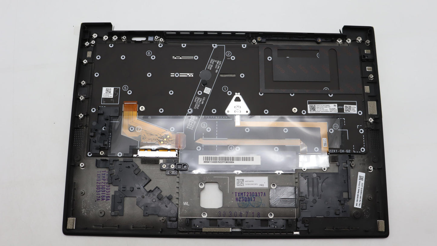 Lenovo C-Cover with Keyboard, Canadian French, Black, Backlit, Fingerprint - 5M11H62570