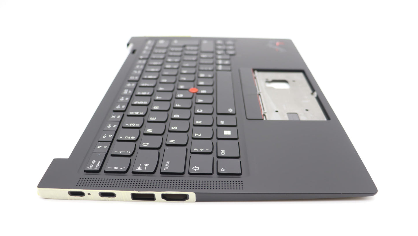 Lenovo C-Cover with Keyboard, Canadian French, Black, Backlit, Fingerprint - 5M11H62570