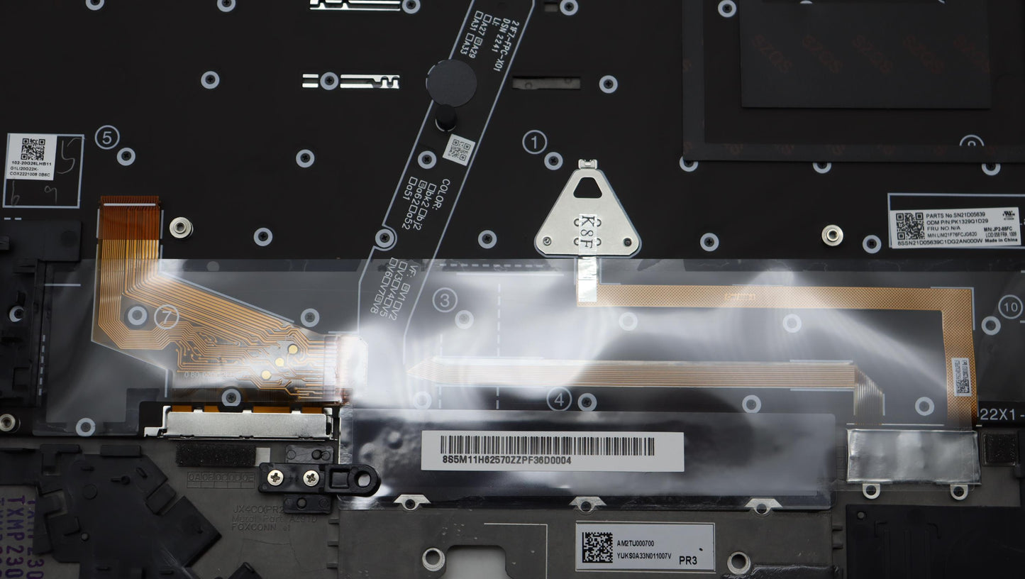 Lenovo C-Cover with Keyboard, Canadian French, Black, Backlit, Fingerprint - 5M11H62570