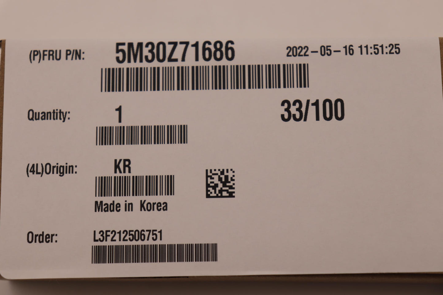 Lenovo 8GB DDR5-4800 UDIMM RAM by Samsung - 5M30Z71686