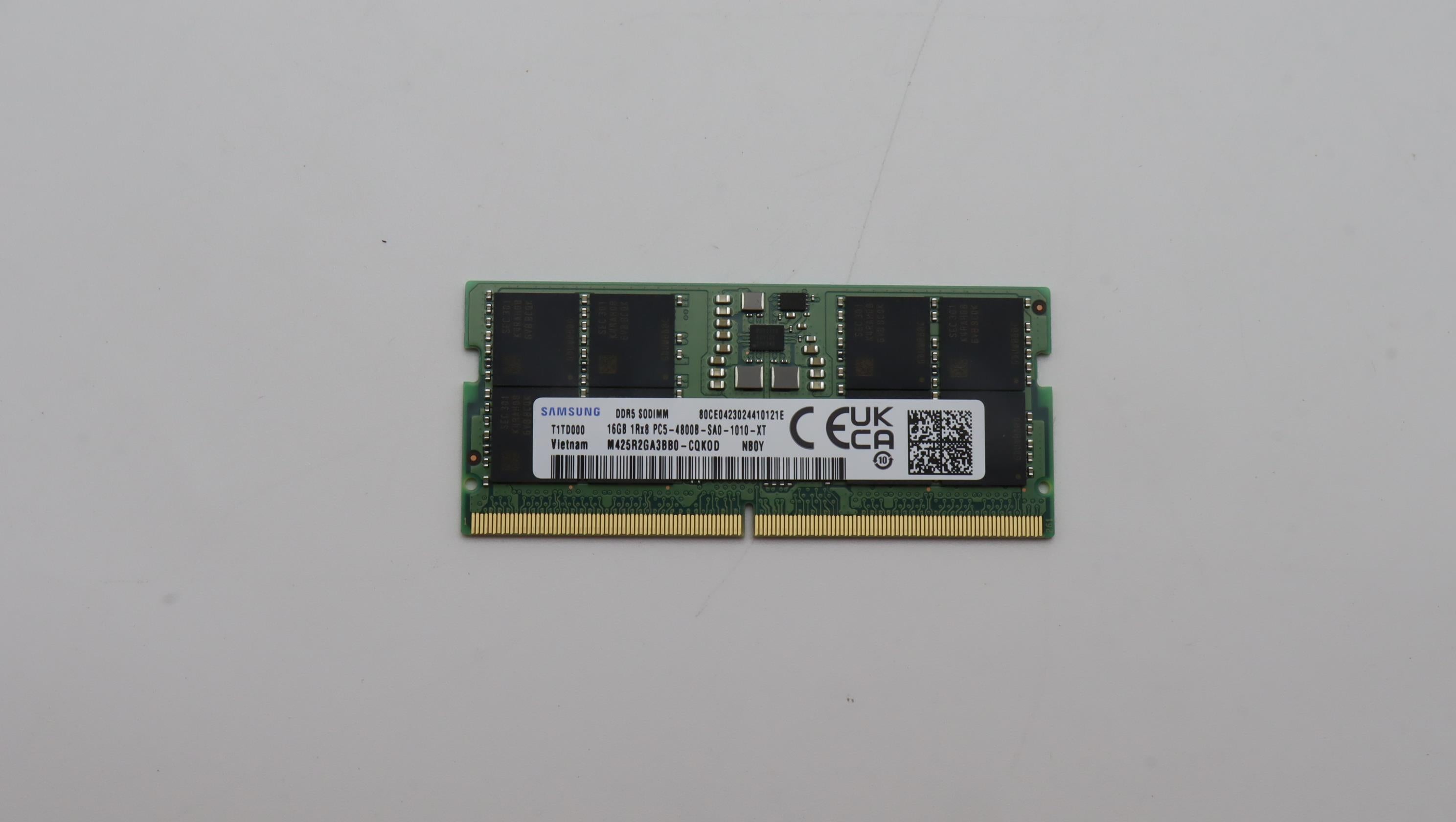 Lenovo 16GB DDR5 4800 SODIMM Memory, Samsung - 5M30Z71702– LenovoPart