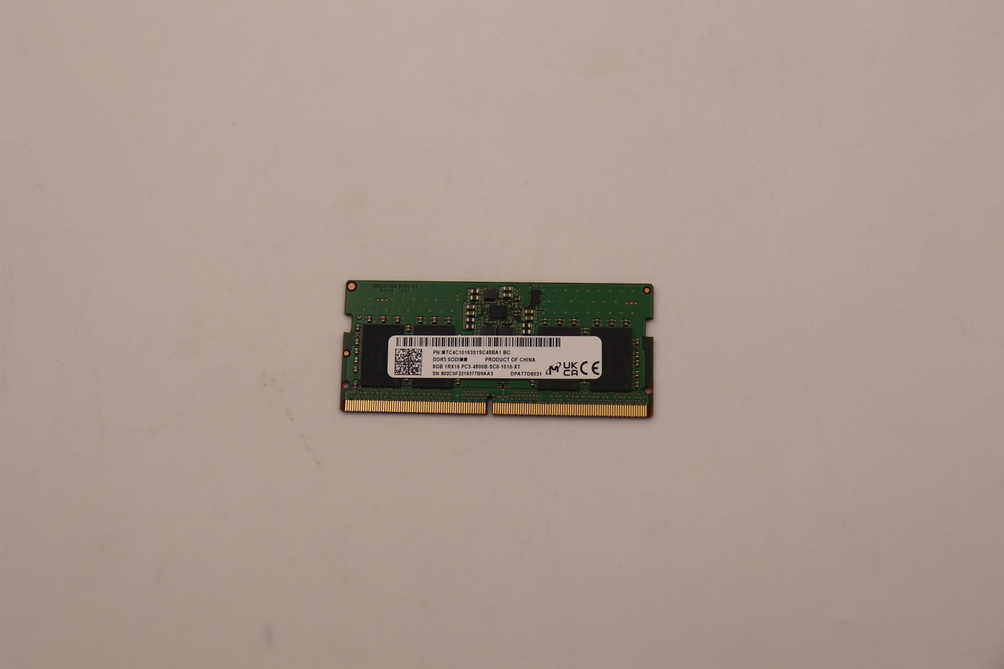 Lenovo Memory Module, 8GB, DDR5, 4800MHz, SODIMM, Micron - 5M30Z71704