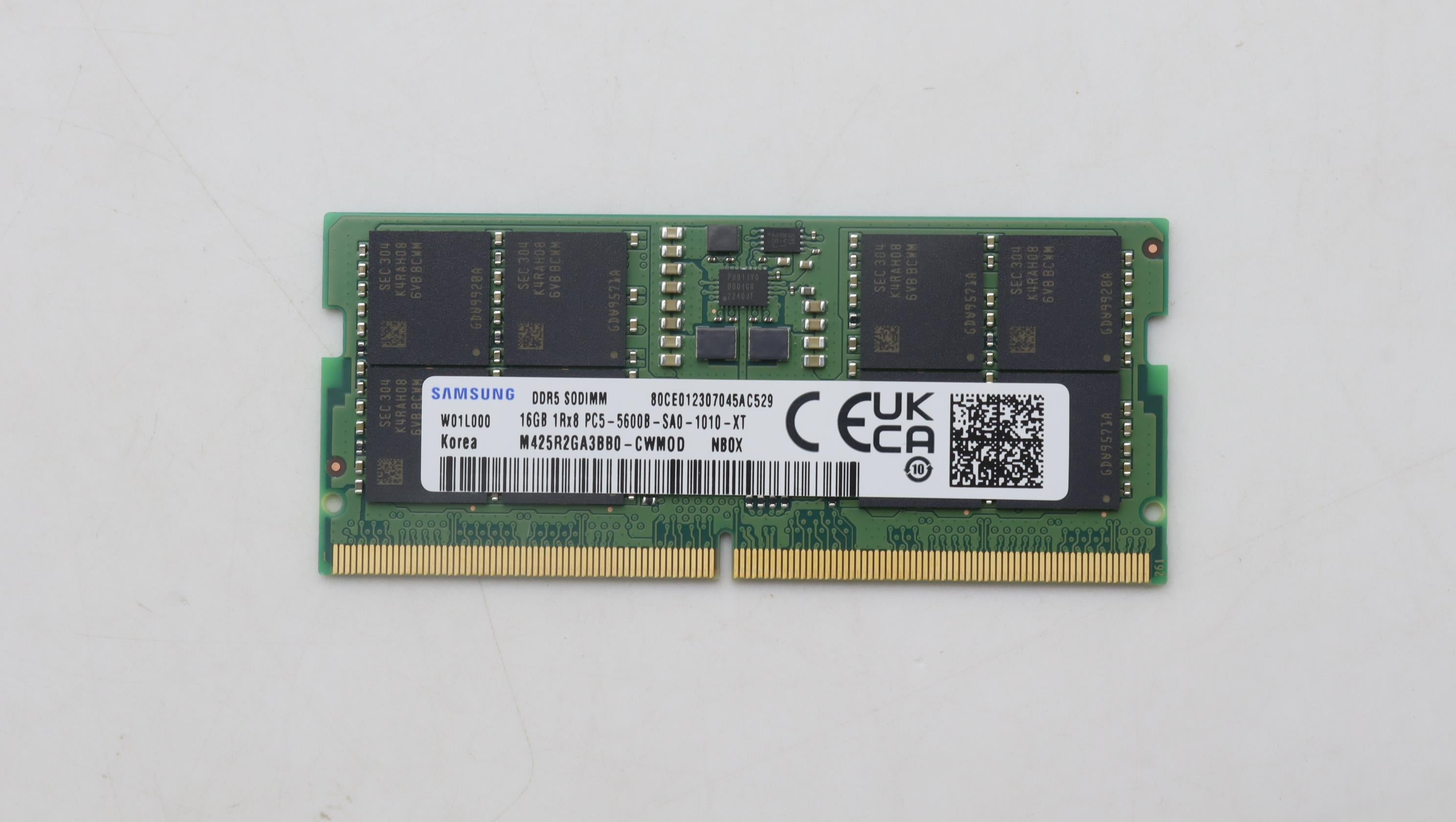 Lenovo Memory, 16GB, DDR5, 5600 MHz, SODIMM, Samsung - 5M31K03047