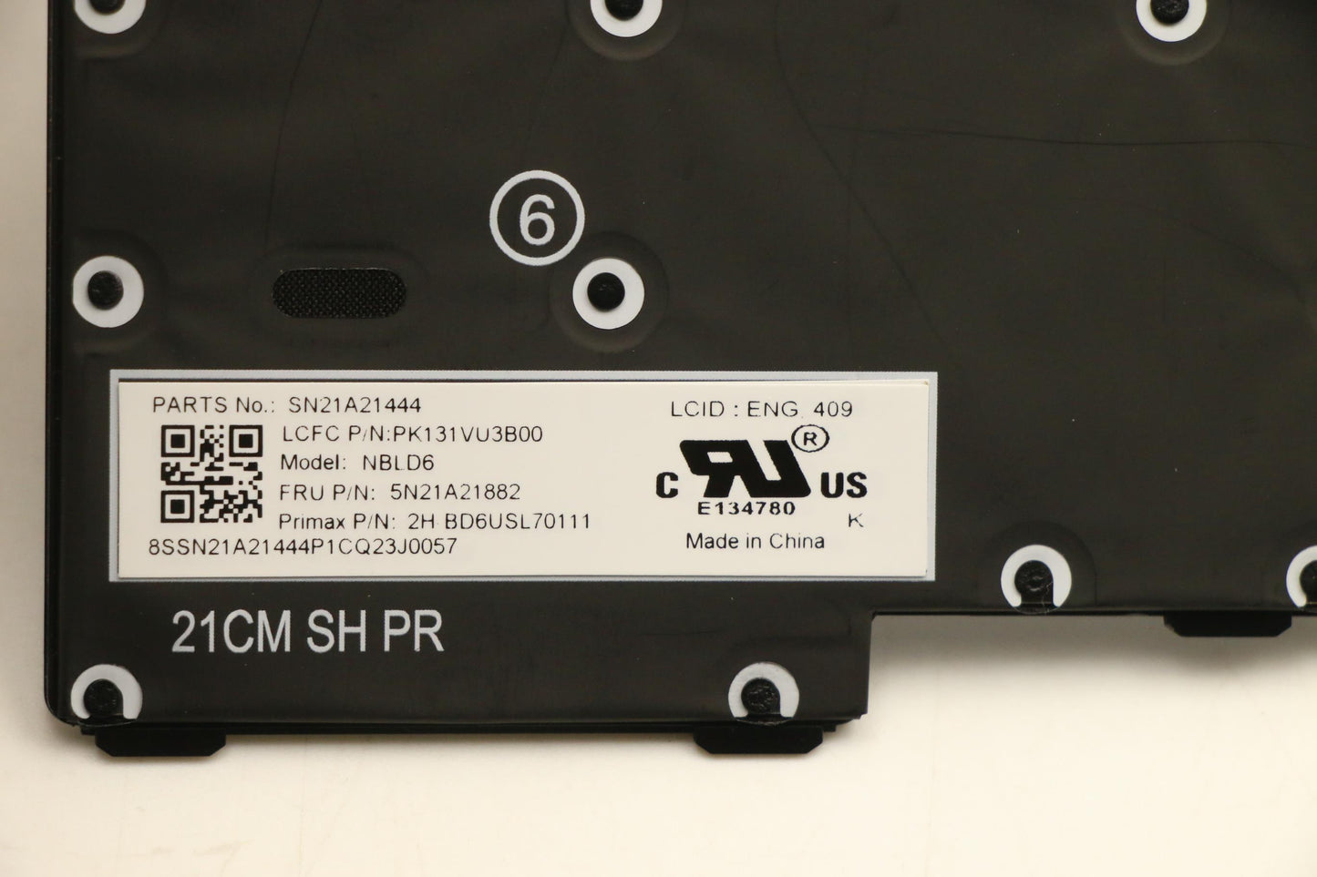 Lenovo Internal Keyboard, USA English Layout, Black, Backlit - 5N21A21882