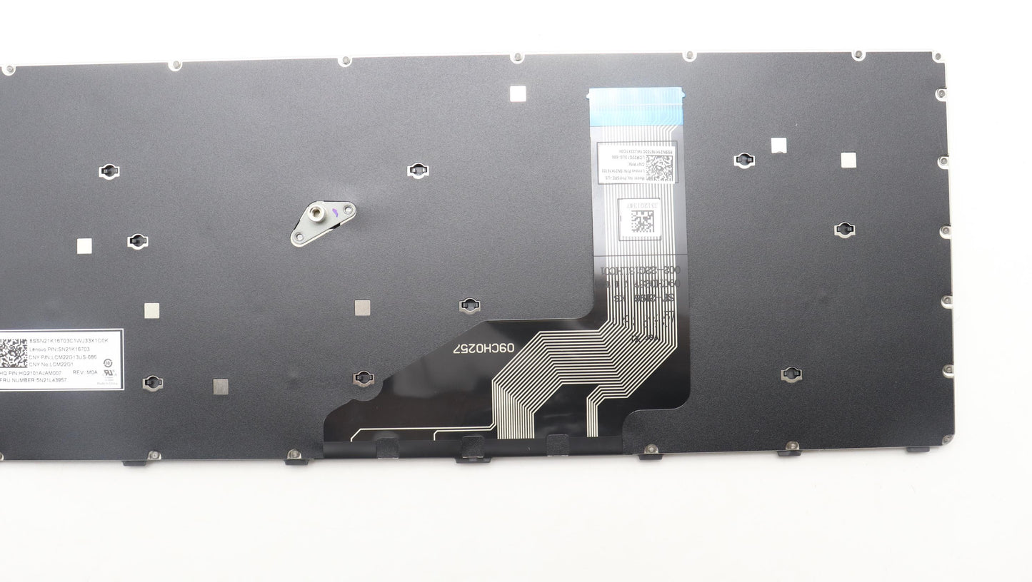 Lenovo Keyboard Internal, USA English, Non-Backlight, Grey - 5N21L43957