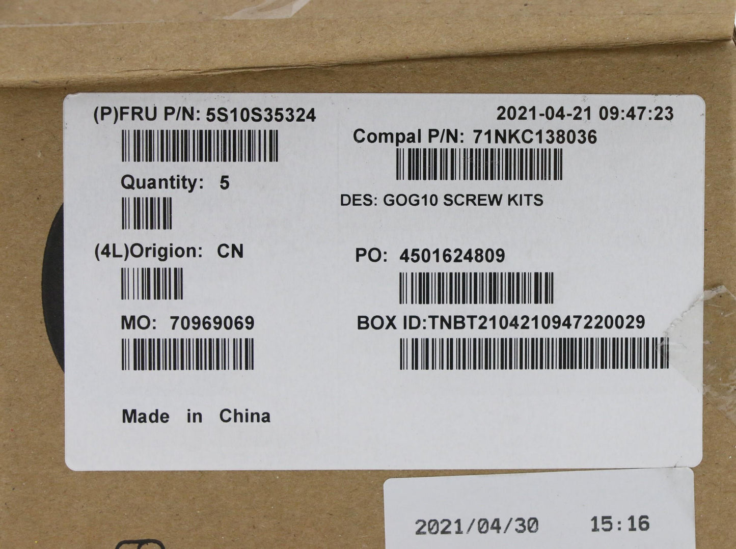 Lenovo Screw Pack C - 5S10S35324