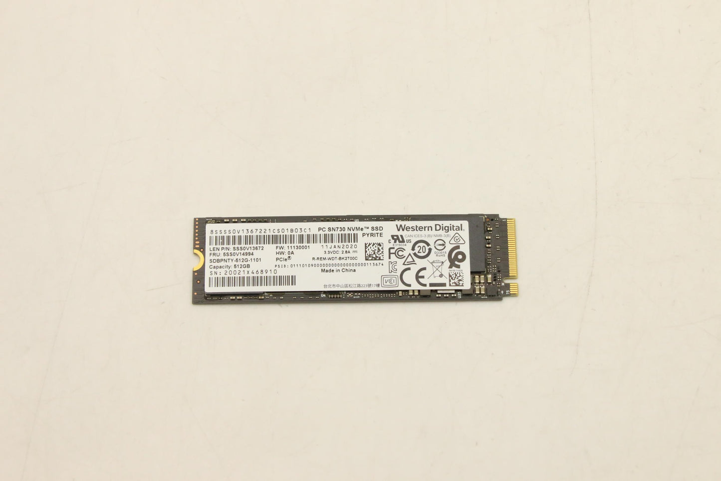 Lenovo 512GB WD SN730 M.2 PCIe SSD - 5SS0V14994
