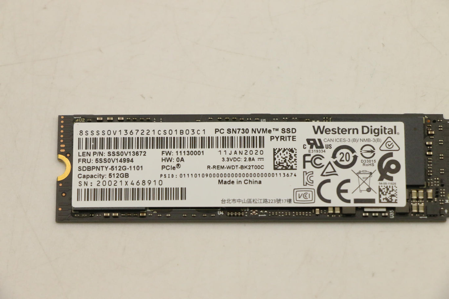 Lenovo 512GB WD SN730 M.2 PCIe SSD - 5SS0V14994