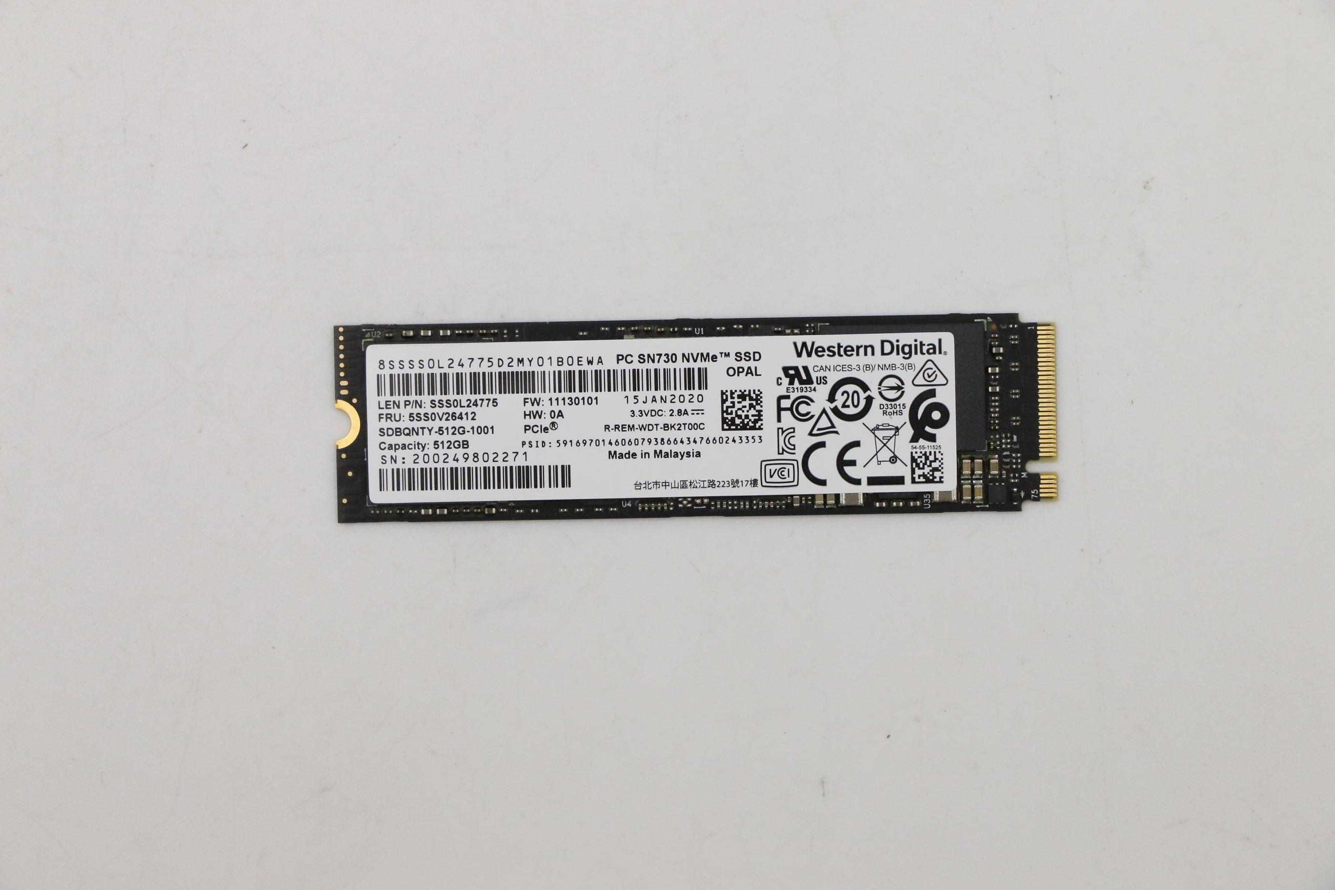 Lenovo 20N20042US Thinkpad T490 (Type 20N2, 20N3) Laptop SSD 512GB