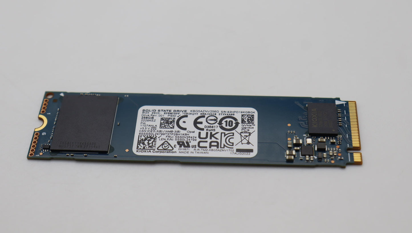 Lenovo 256GB M.2 SSD, PCIe4X4, OPAL, Kioxia - 5SS0V26424