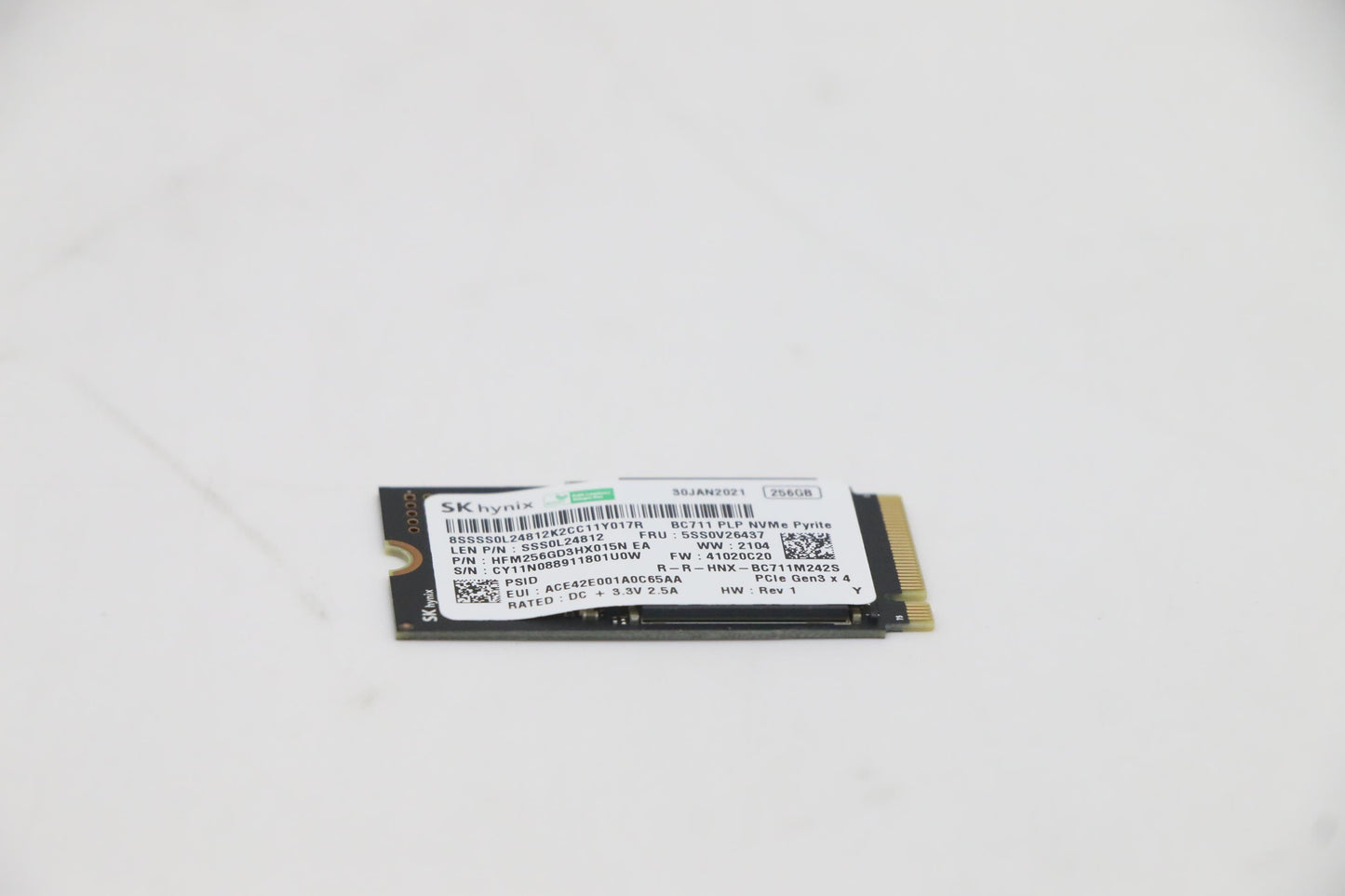 Lenovo SSD 256GB, M.2, 2242, PCIe 3x4, Standard, SK Hynix - 5SS0V26437
