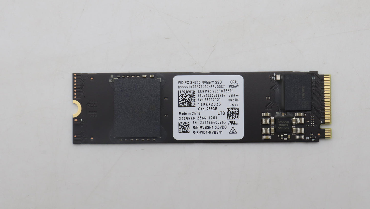 Lenovo 256GB SSD, M.2, PCIe 4x4, OPAL, WD - 5SS0V26484