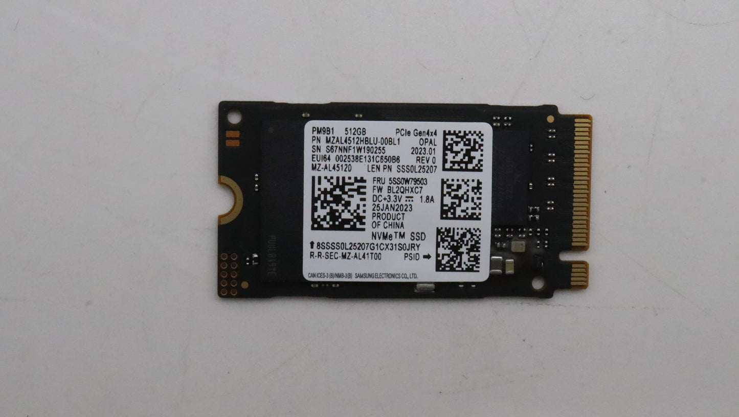 Lenovo SSD 512GB, M.2, 2242, PCIe 4x4, OPAL, Samsung - 5SS0W79503