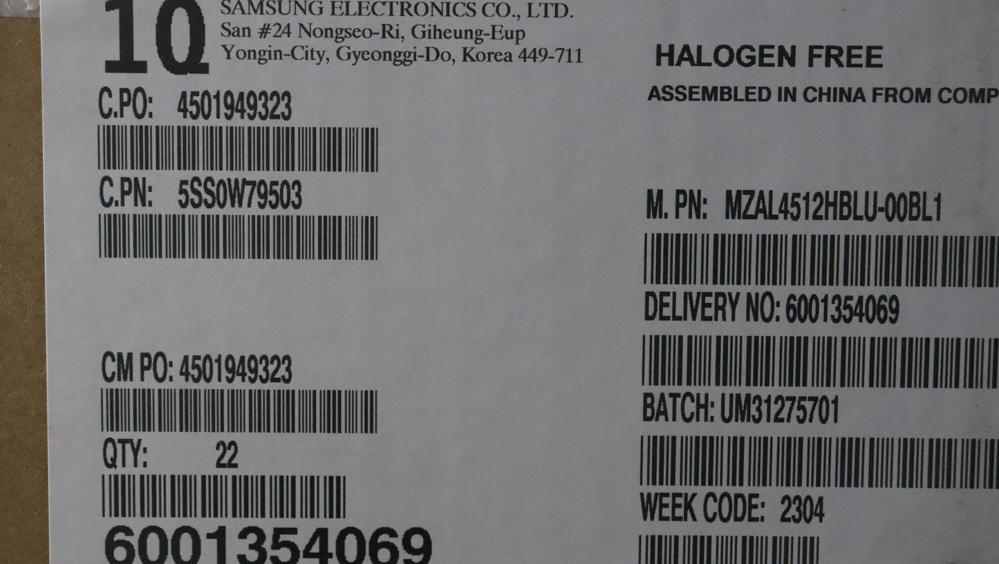 Lenovo SSD 512GB, M.2, 2242, PCIe 4x4, OPAL, Samsung - 5SS0W79503