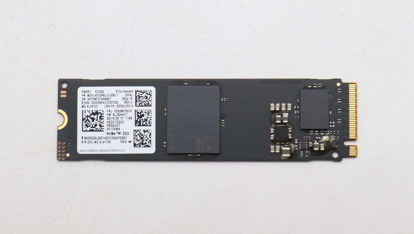 Lenovo 512GB SSD, M.2 2280, PCIe 4x4, OPAL, Samsung - 5SS0W79510