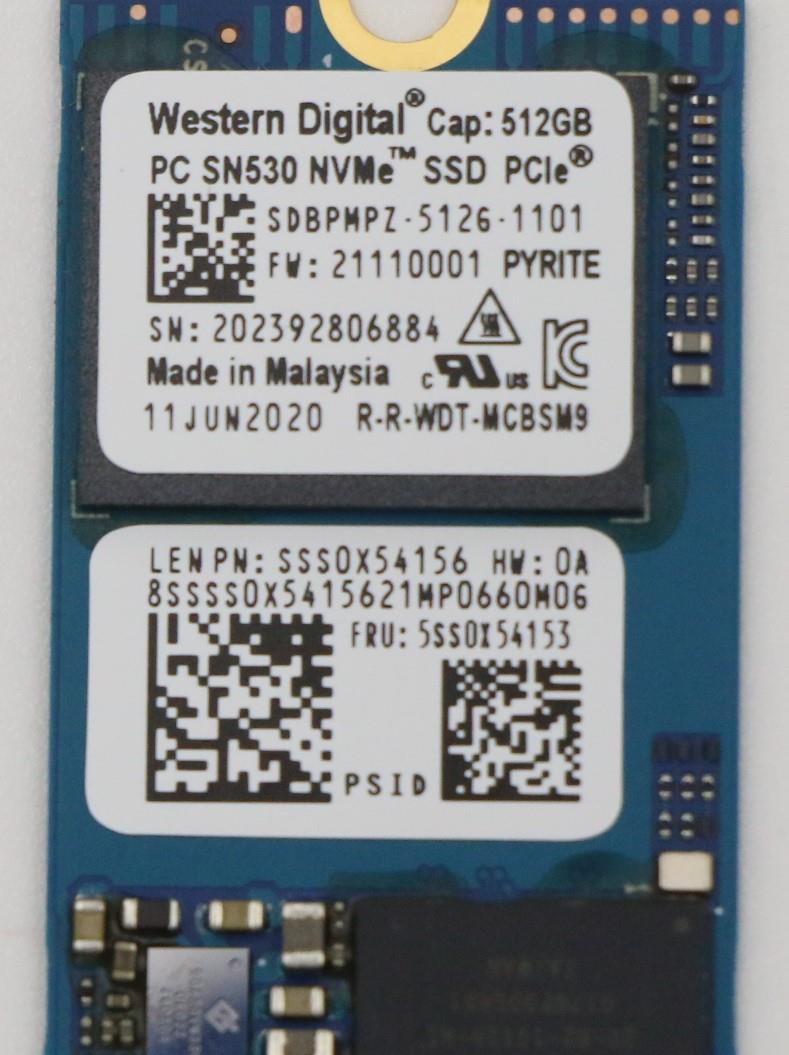 Lenovo SSD, 512GB, M.2, 2242, PCIe 3x4, Western Digital - 5SS0X54153