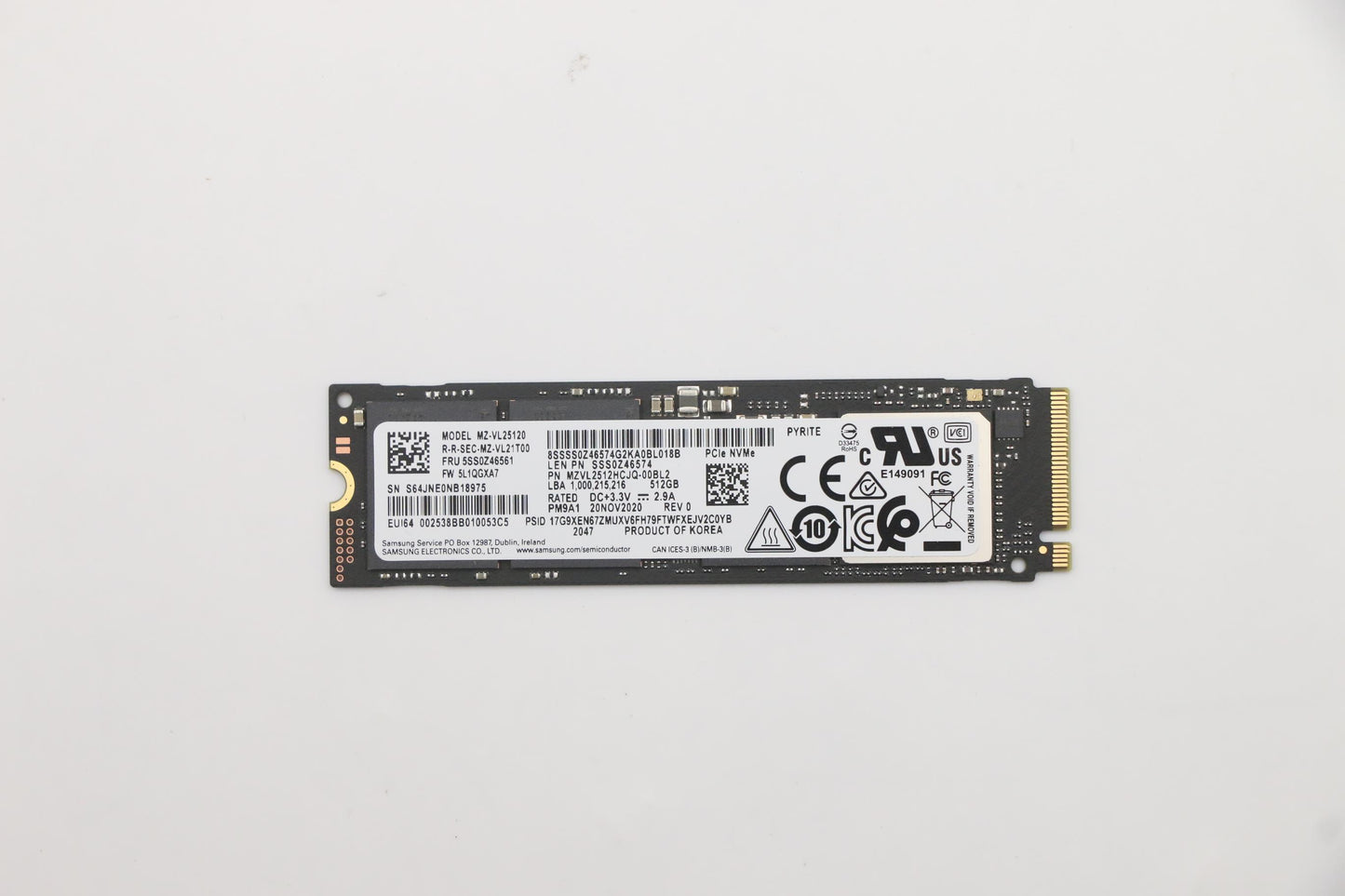 Lenovo 512GB SSD, M.2 2280, PCIe 4x4, Samsung - 5SS0Z46561