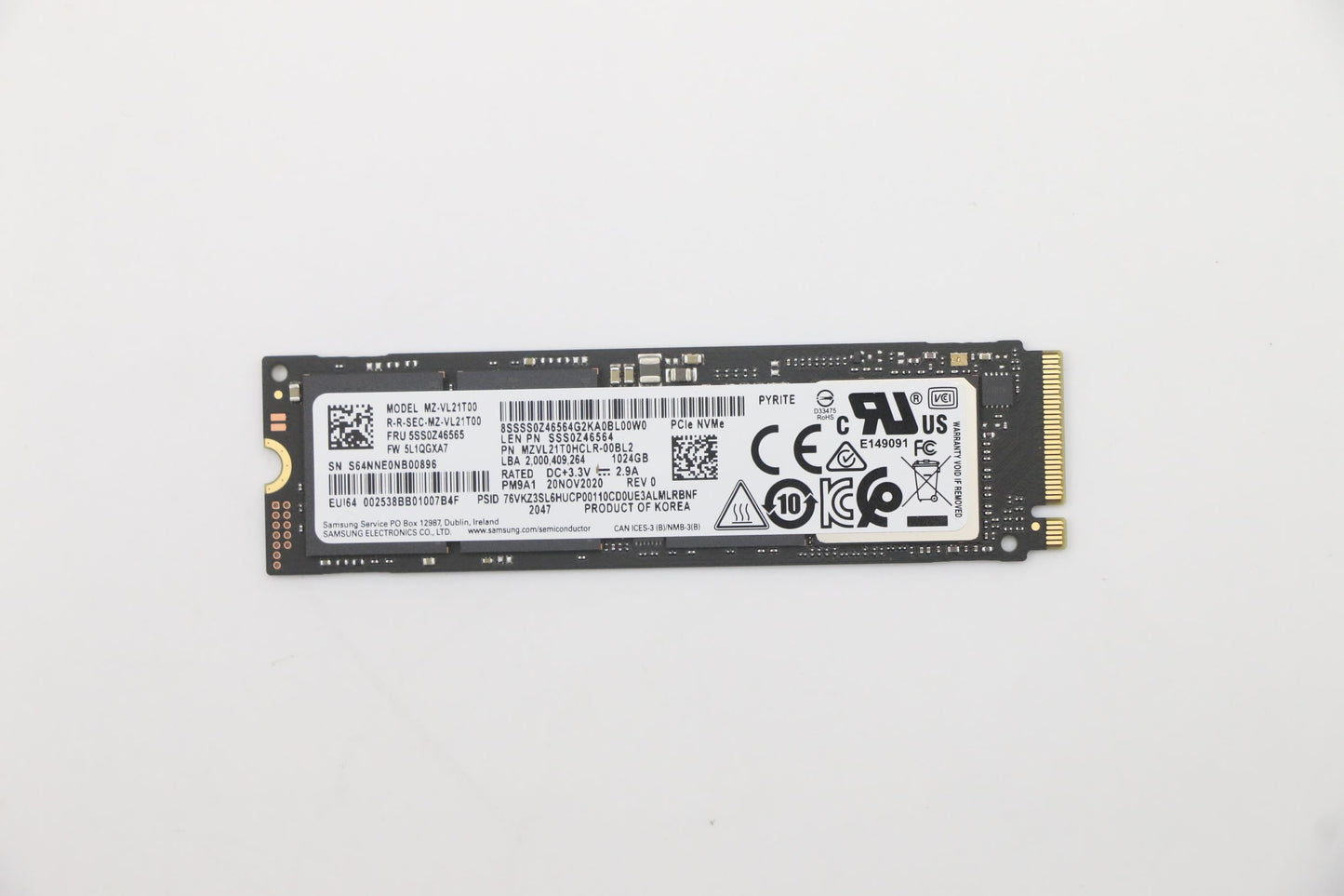 Lenovo 1TB SSD, M.2 2280, PCIe 4x4, Samsung - 5SS0Z46565