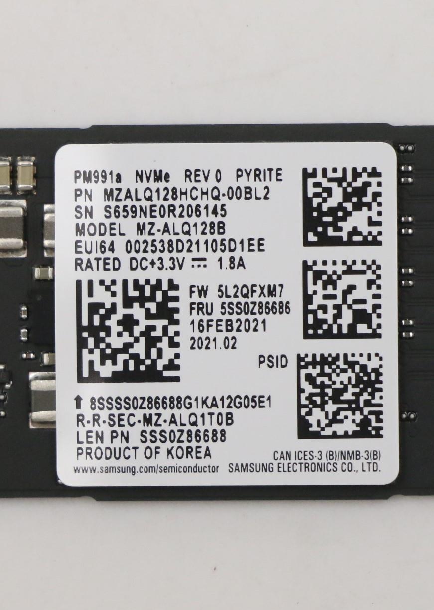 Lenovo SSD 128G, M.2, 2242, PCIe 3x4, Standard, Samsung - 5SS0Z86686