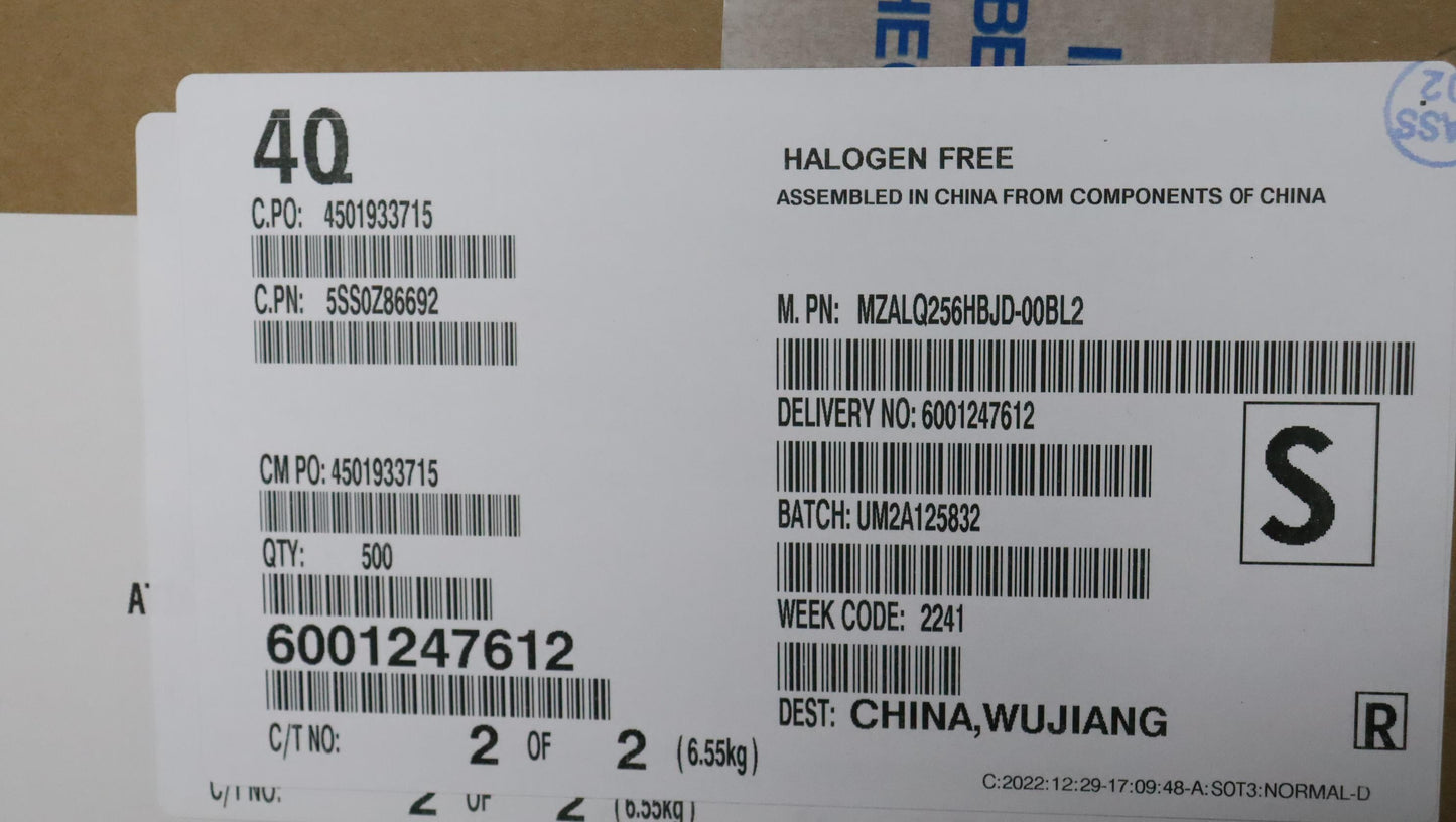 Lenovo 256GB SSD, M.2, 2242, PCIe3X4, STD, Samsung - 5SS0Z86692