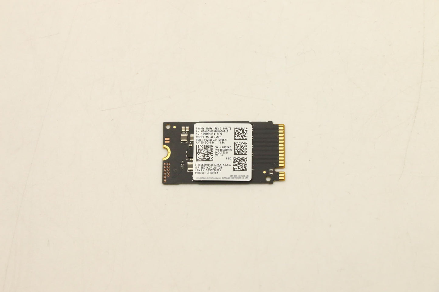 Lenovo 512GB SSD, M.2 2242, PCIe 3.0 x4, Standard, Samsung - 5SS0Z86696