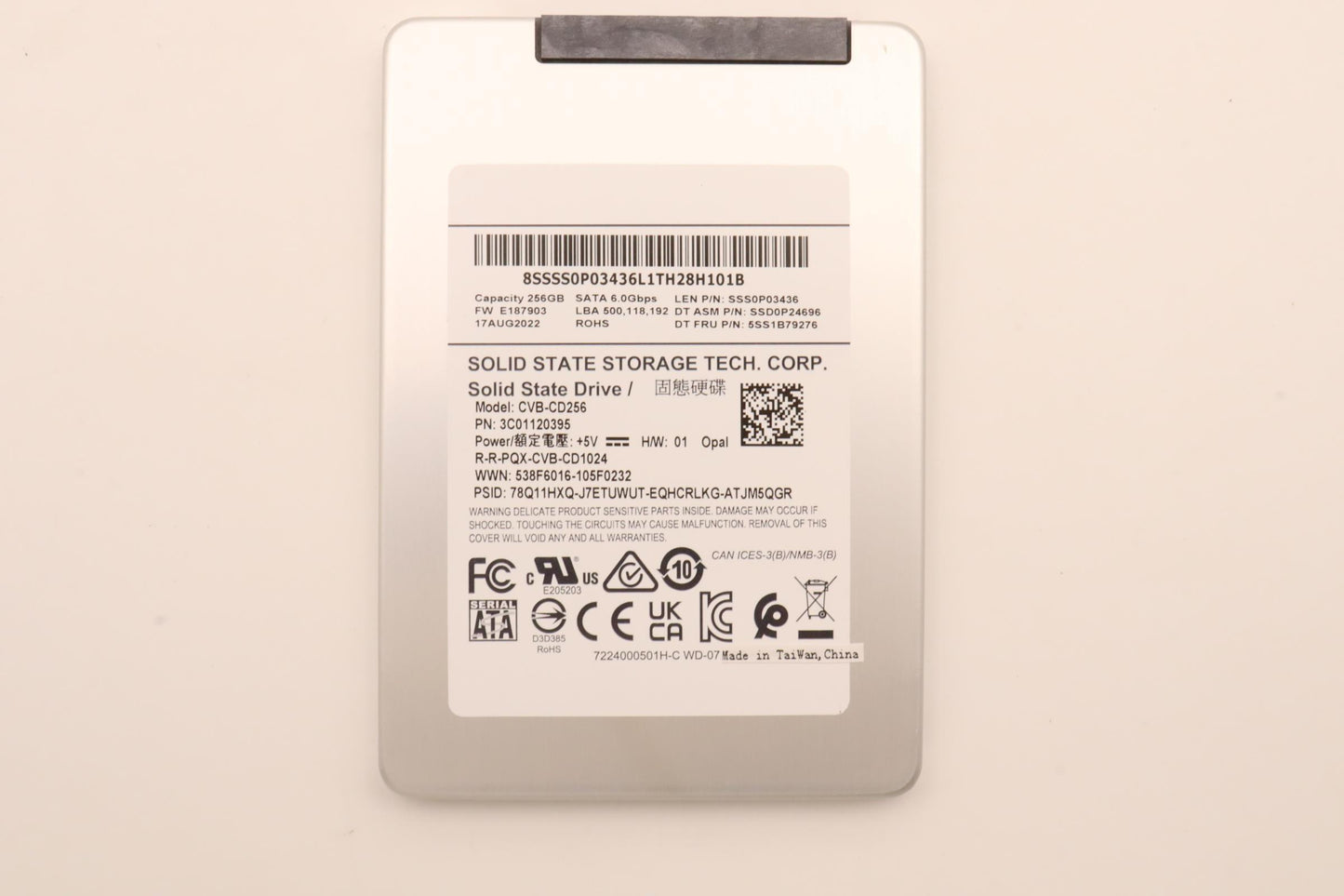 Lenovo 256GB Lite-On SSD, 2.5", OPAL Certified - 5SS1B79276