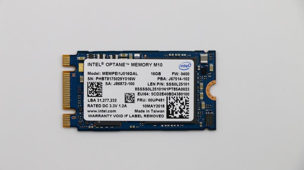 Lenovo 16GB SSD, M.2, 2242, PCIe 3x2, Intel - 00UP481