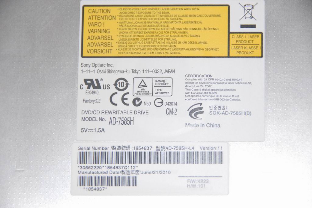 Lenovo Rambo Optiarc Ad-7585H Tray In - 25009461