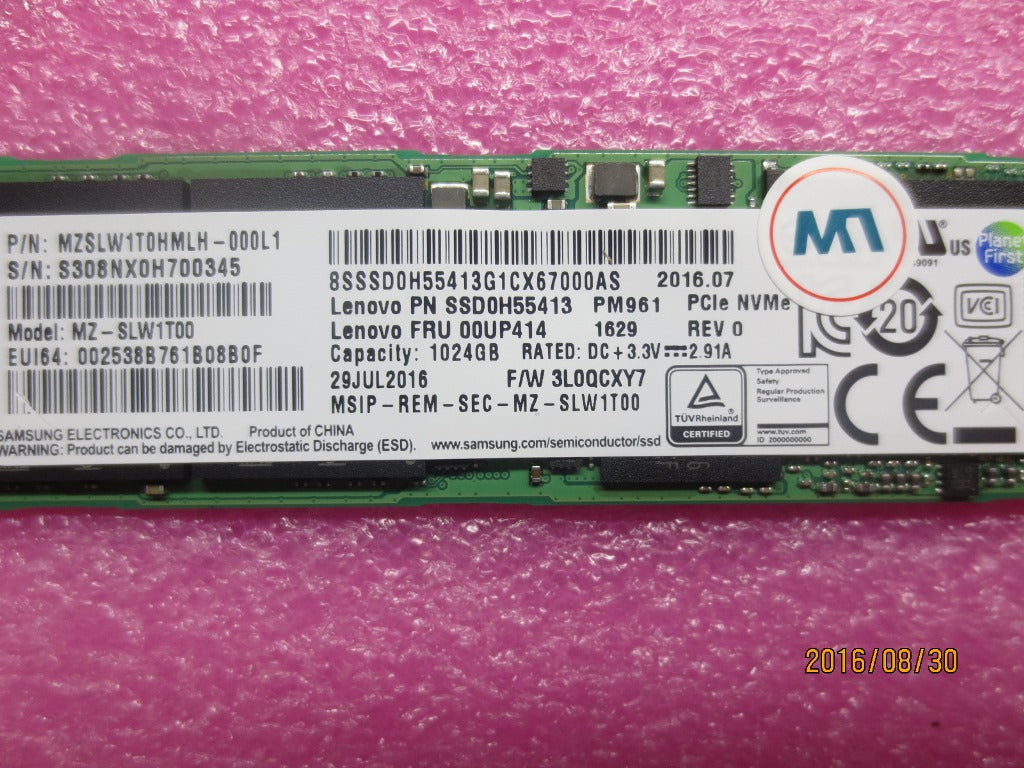 Lenovo 1TB SSD, M.2 2280, PCIe3x4, Samsung, Standard - 00UP414