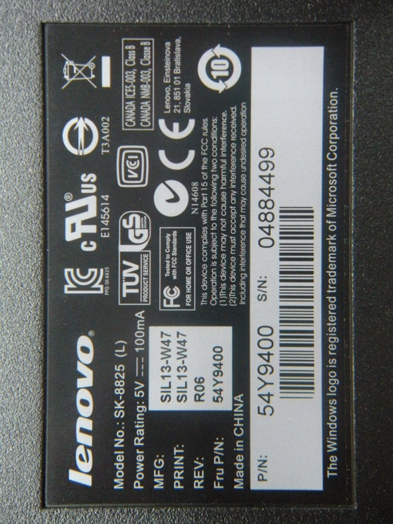 Lenovo Keyboards External - 54Y9400