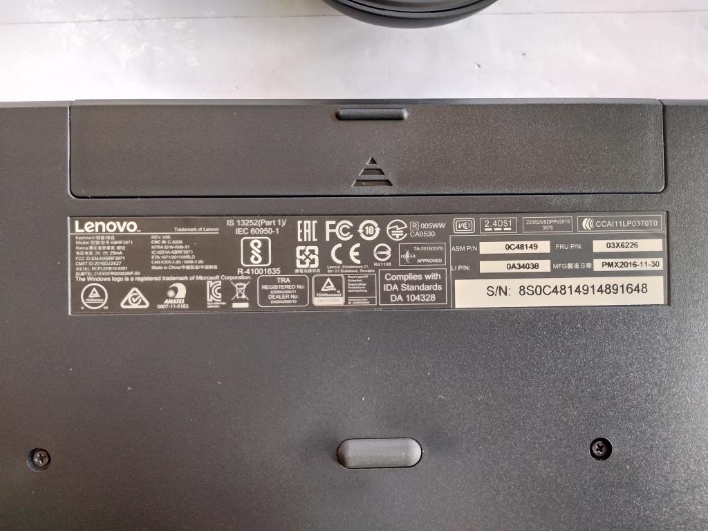 Lenovo Keyboard Mouse,Bg - 03X6226