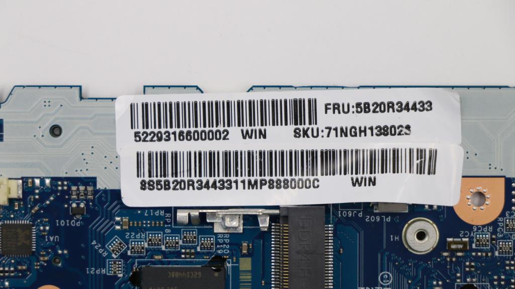 Lenovo System Board, MB C81H7, i3-7020U, UMA, 4GB RAM, Windows - 5B20R34433