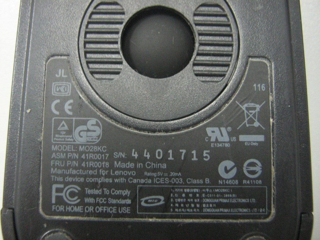 Lenovo Mouse Ps2 Wh.3B.Sb R - 41R0018