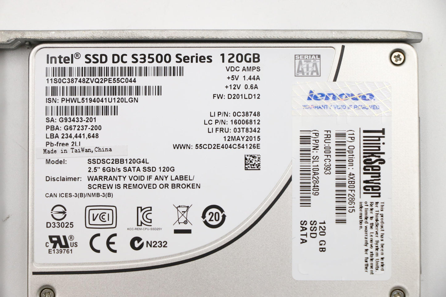 Lenovo Ssd Asm Hs 120Gb 6Gb Sata 2.5 - 00FC393