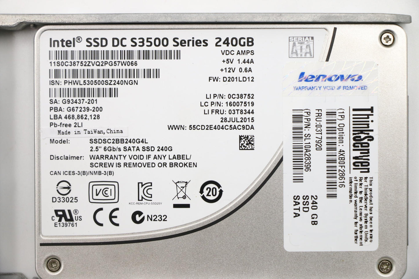 Lenovo Ssd Asm Hs 240Gb 6Gb Sata 2.5 - 00FC394