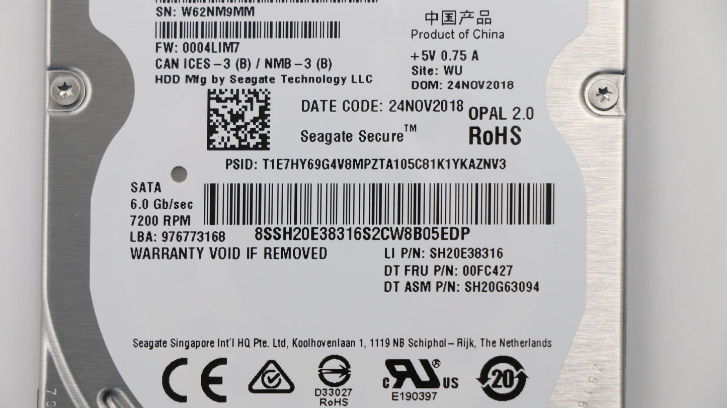 Lenovo Hd Hard Drives - 00FC427