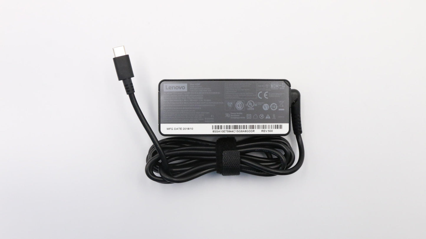 Lenovo (00HM666) AC Adapter, Type-C, 45W, 2 Pin, Black