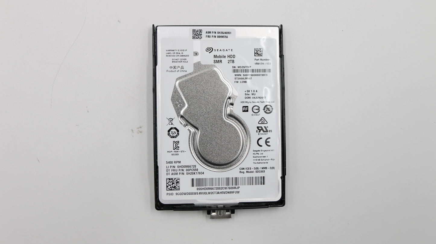 Lenovo Hdd,2Tb,5400,7Mm,Seag,Sata,Std - 00HM756