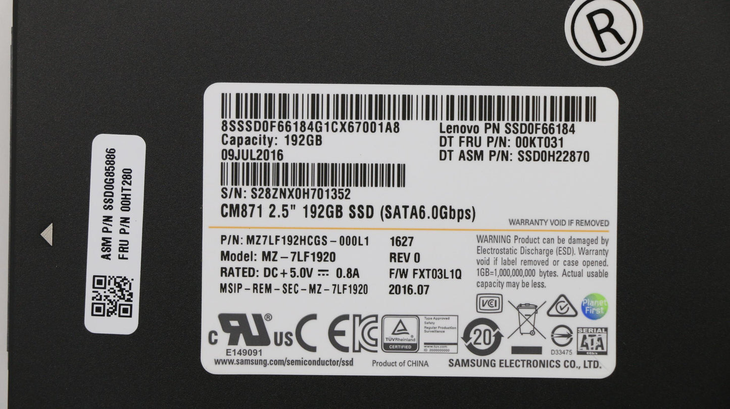 Lenovo 00HT280 Sd Solid State Drives