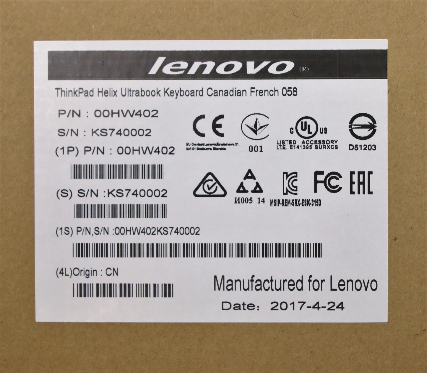 Lenovo 00HW402 Ki Keyboards Internal